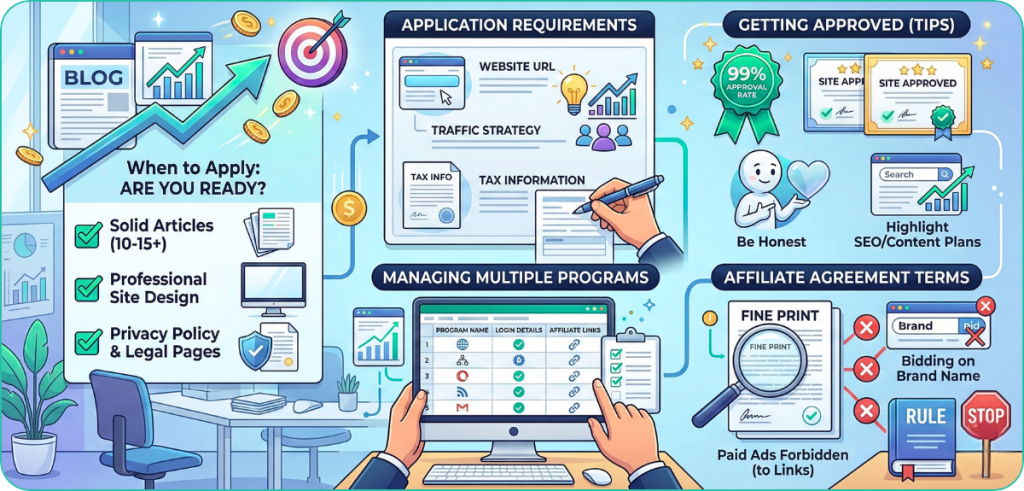 Join and Apply to Affiliate Programs