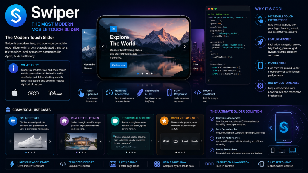 Swiper modern JavaScript library